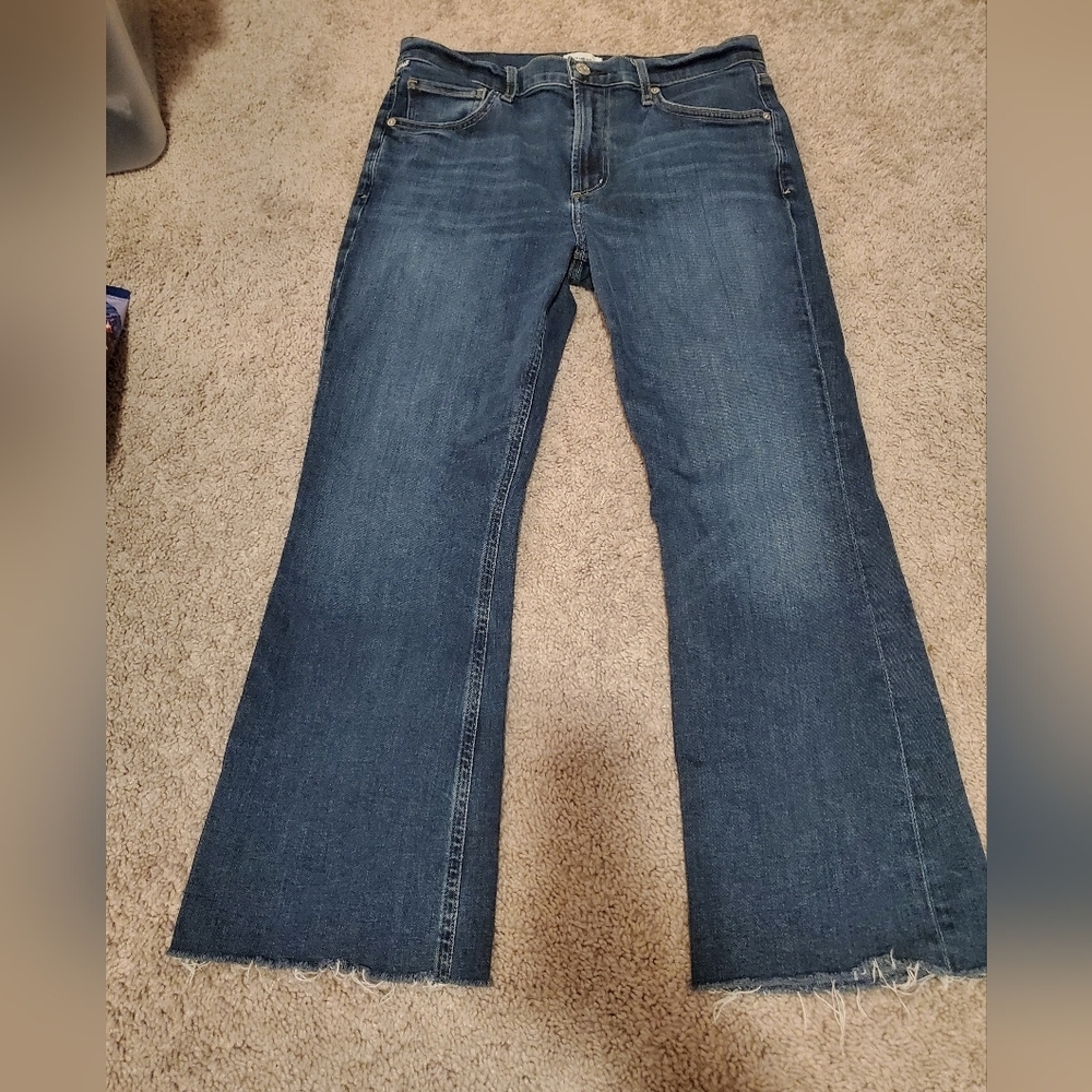 Citizens Of Humanity Women's Blue Denim Jeans Distressed Hem Isola Size 29